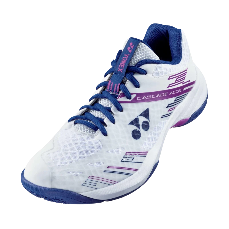 YONEX POWER CUSHION CASCADE ACCEL WIDE BADMINTON SHOES WHITE/PURPLE