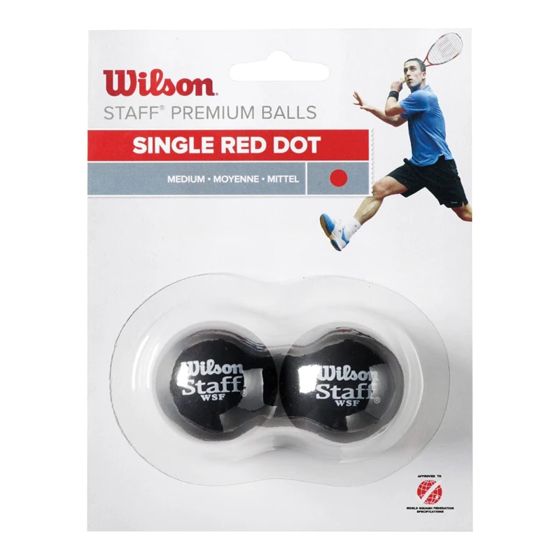 Wilson STAFF SQUASH 2 BALL Red DOT _  BLACK
